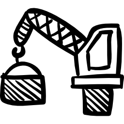 Construction crane hand drawn tool icon