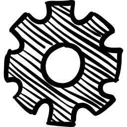 Cogwheel hand drawn tool icon