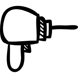 Drill hand drawn contruction tool icon