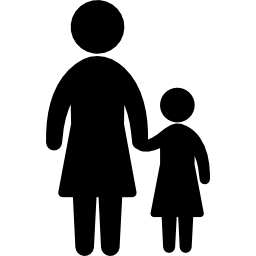 Mother and son silhouettes icon