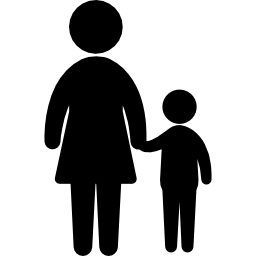 Mother with son silhouettes icon