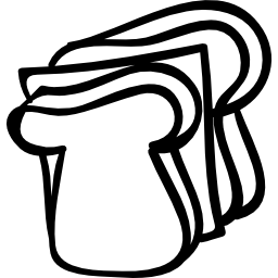 Хлеб рисованной ломтики иконка