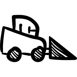 Shovel truck hand drawn transport icon
