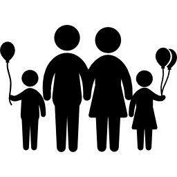 Семья с воздушными шарами иконка
