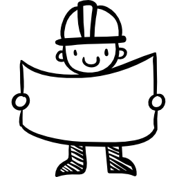 trabalhador de mão desenhada de construtor Ícone