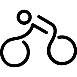 Bicycle mounted by a stick man icon