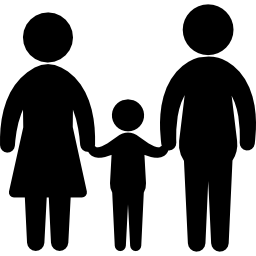 Father mother and son silhouette icon