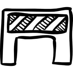 Barrier construction striped hand drawn tool icon