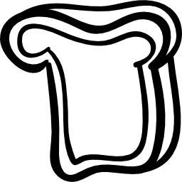 fetta di pane cibo disegnato a mano icona