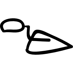 pala de construcción triangular herramienta dibujada a mano icono
