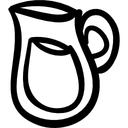 strumento disegnato a mano del vaso dell'acqua potabile icona