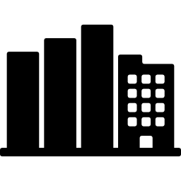 Buildings grouped towers icon