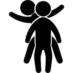 Two childs playing silhouettes icon