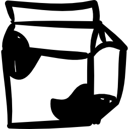 contenitore disegnato a mano della scatola del latte icona