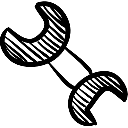 herramienta dibujada a mano de llave doble icono