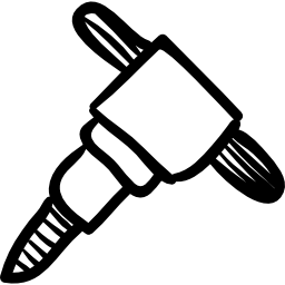 Drill construction hand drawn tool icon