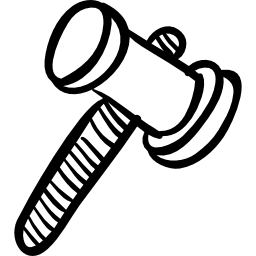 Hammer cylindrical hand drawn construction tool icon