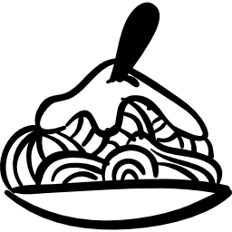vista laterale del piatto disegnato a mano del pasto alimentare icona