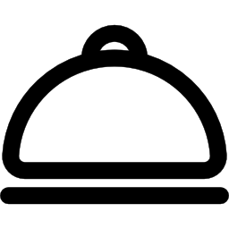 Food plate with cover outlined tool icon