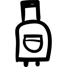 loción bronceadora botella contorneada dibujada a mano icono