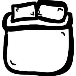 Łóżko o podwójnym rozmiarze ręcznie rysowane ikona