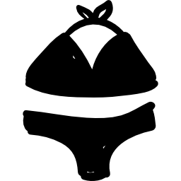 Bikini hand drawn beach clothes icon