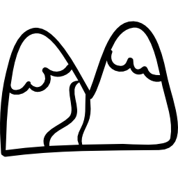Mountains hand drawn landscape icon
