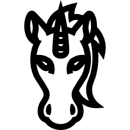 cabeza frontal de unicornio icono