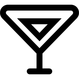 contorno de vaso de bebida triangular icono