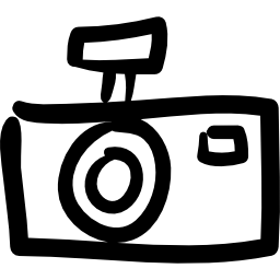 Photo camera hand drawn tool icon