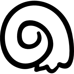 espiral de caracol de playa concha dibujada a mano icono