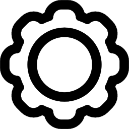 roda delineada de configurações Ícone