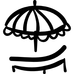 ombrello strumento da spiaggia disegnato a mano icona