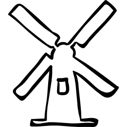 Windmill outlined hand drawn rural building icon