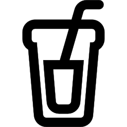 beber contorno de vaso con una pajita icono