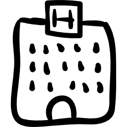 Hotel hand drawn building icon