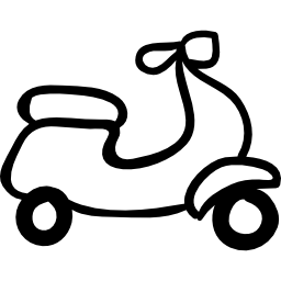 von hand gezeichnete kontur des motorrads icon