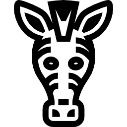 zebra frontaal hoofd icoon