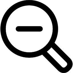 Zoom magnifier with minus sign icon