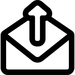 email enveloppe ouverte avec flèche vers le haut Icône