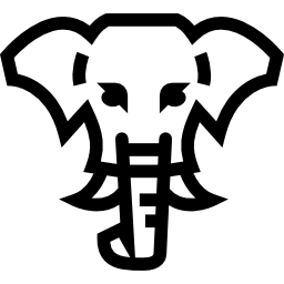 Elephant frontal head outline icon