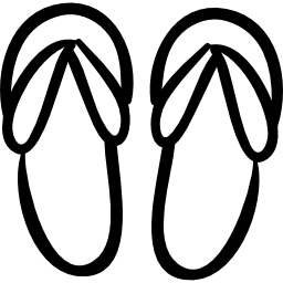 sandales de plage contour dessiné à la main Icône
