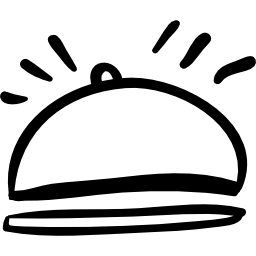 piatto per hotel con coperchio arrotondato contorno disegnato a mano icona