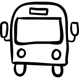 bus voorhand getekende omtrek icoon