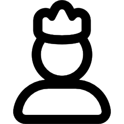 persona con contorno de corona icono