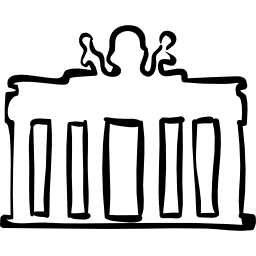 Bank building hand drawn outline icon