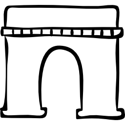 arco monumentale delineato costruzione disegnata a mano icona