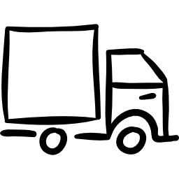 veicolo delineato disegnato a mano del camion icona