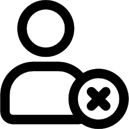 人の輪郭を描いたインターフェースボタンを削除 icon