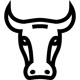 profilo frontale della faccia di toro icona